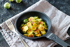 Fried Brussels sprouts from the pan